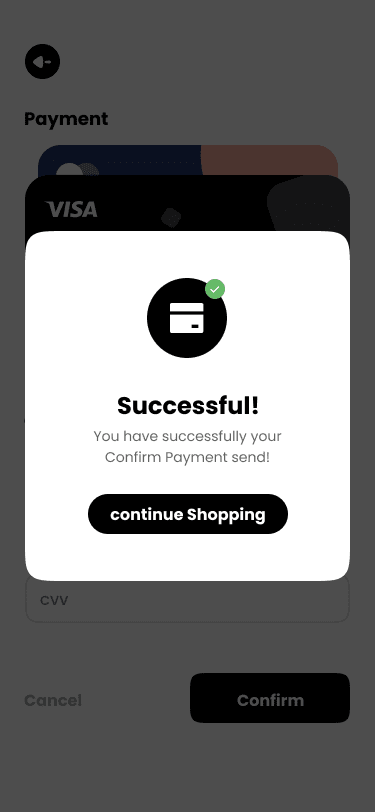 Shopify Based Ecommerce app payment successful screen
