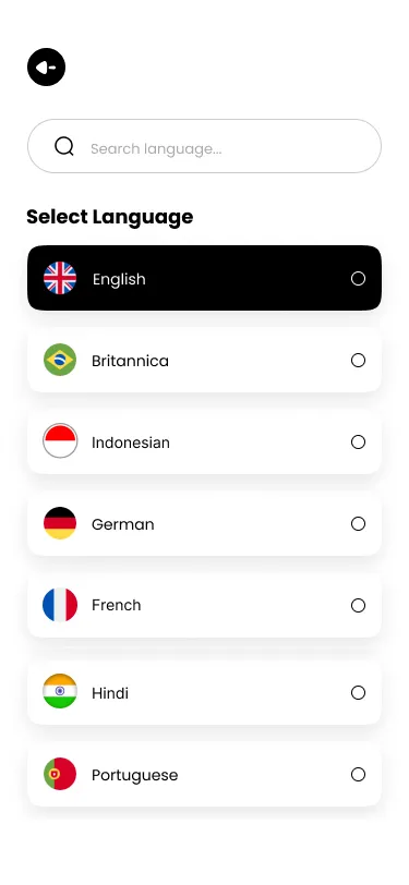 Shopify based ecommerce app multiple language screen